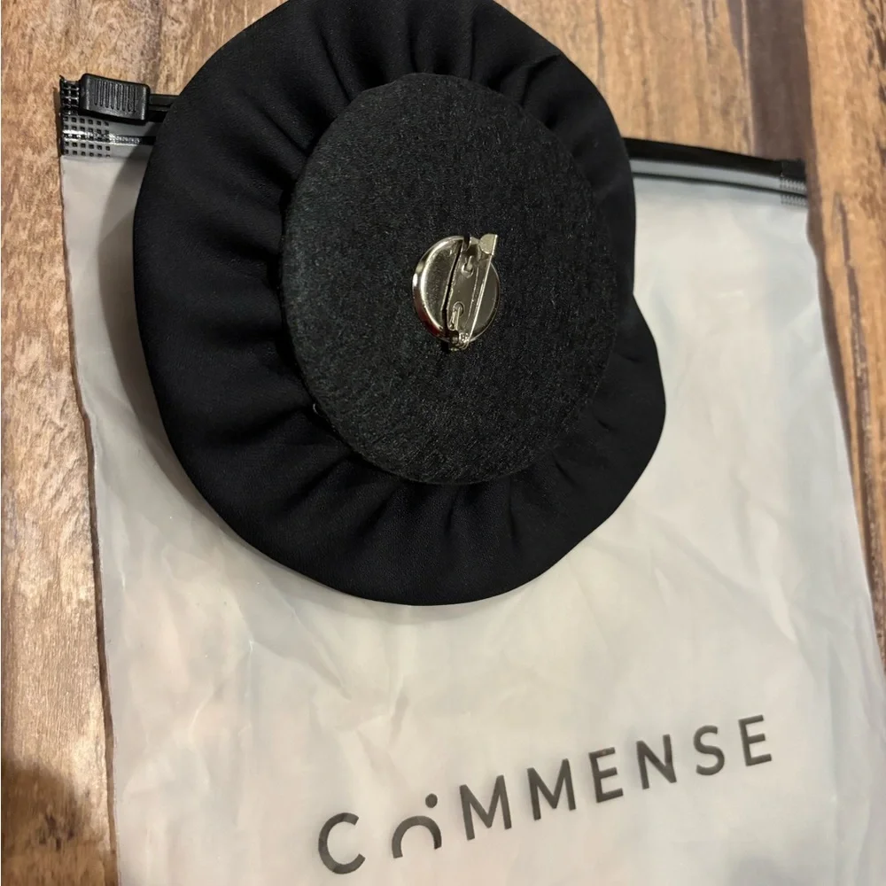 Commense Black Velvet Rose Detailed One Shoulder Maxi Dress - Picture 5 of 5